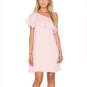 Amanda Uprichard Soft Pink One-Shoulder Dress